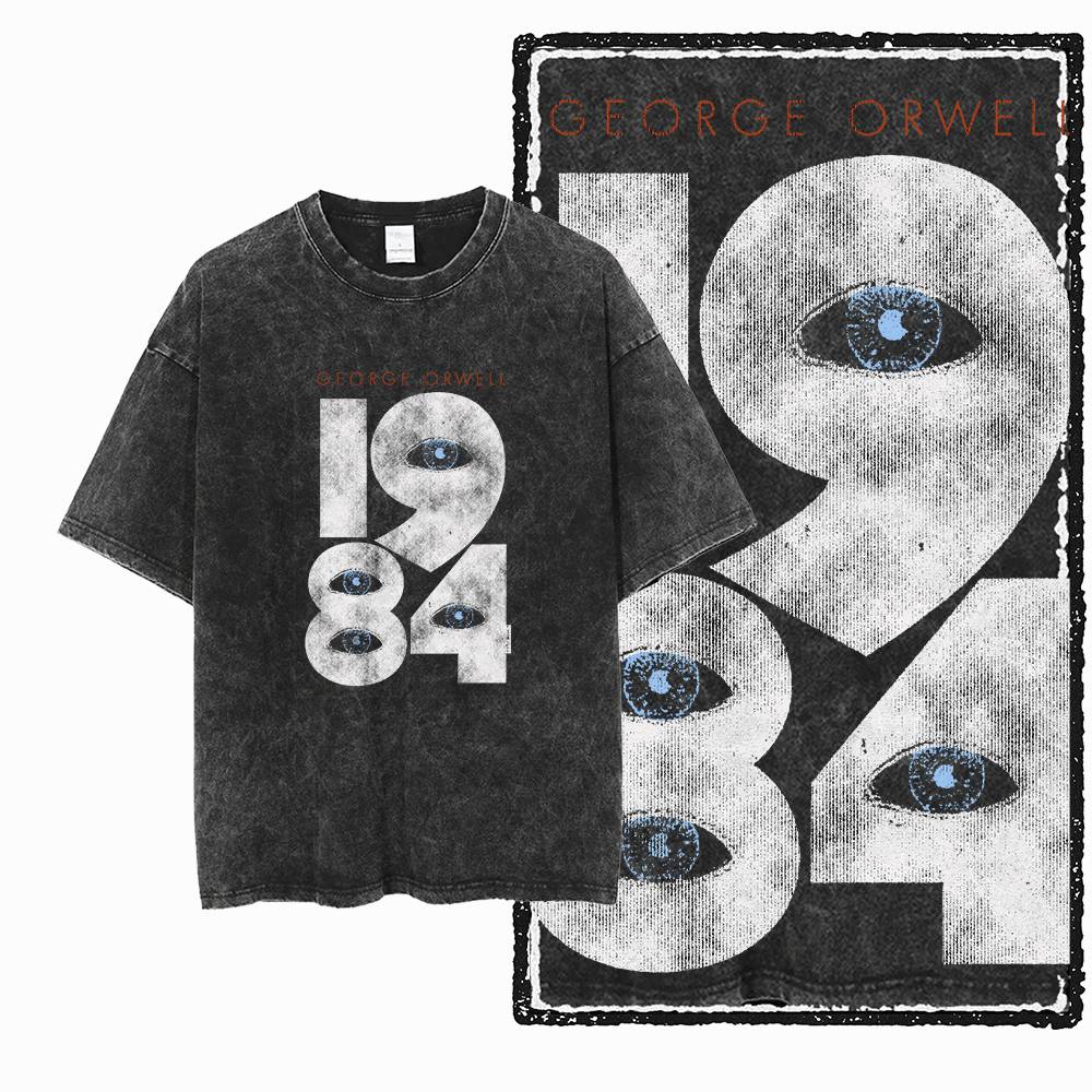 G02 เสื้อยืดผู้ชายผ้าฝ้าย 100% - Acid Wash Vintage Graphic T Shirt บทวิจารณ์และราคา