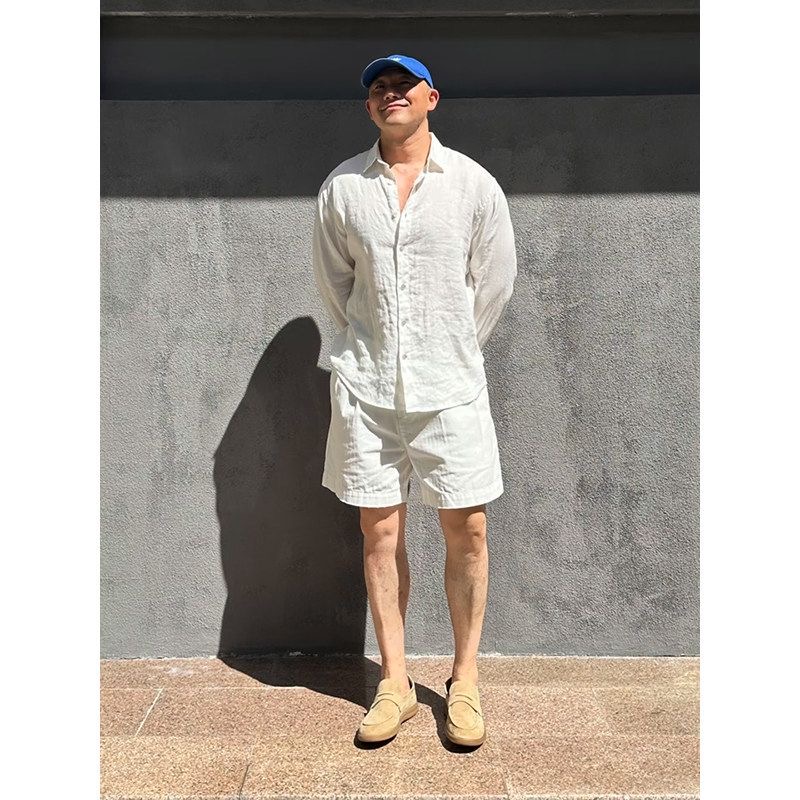 ชุดเสื้อเชิ้ตผ้าลินินป้องกันแส - Mens Linen Shirt Long Sleeve บทวิจารณ์และราคา