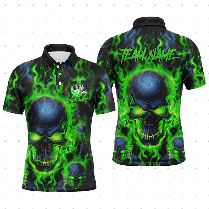 ชื่อที่กำหนดเอง โบว์ลิ่ง สกัล  - Short Sleeve Bowling Shirt Retro บทวิจารณ์และราคา